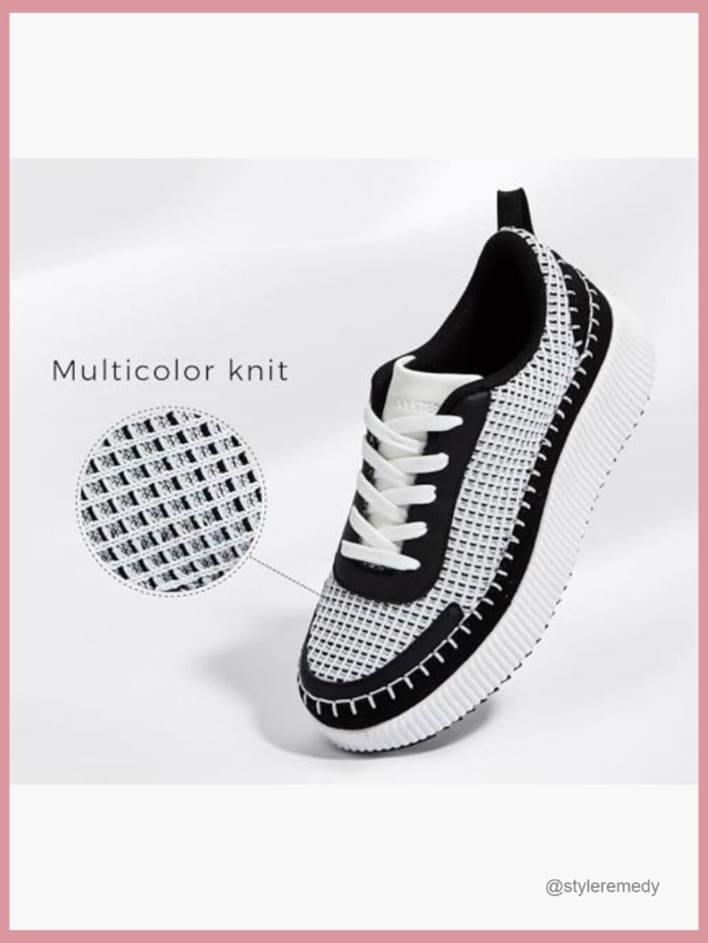 Women's Platform Sneakers Rhinestone Fashion Chunky Casual Retro Braided - Picture 3 of 7